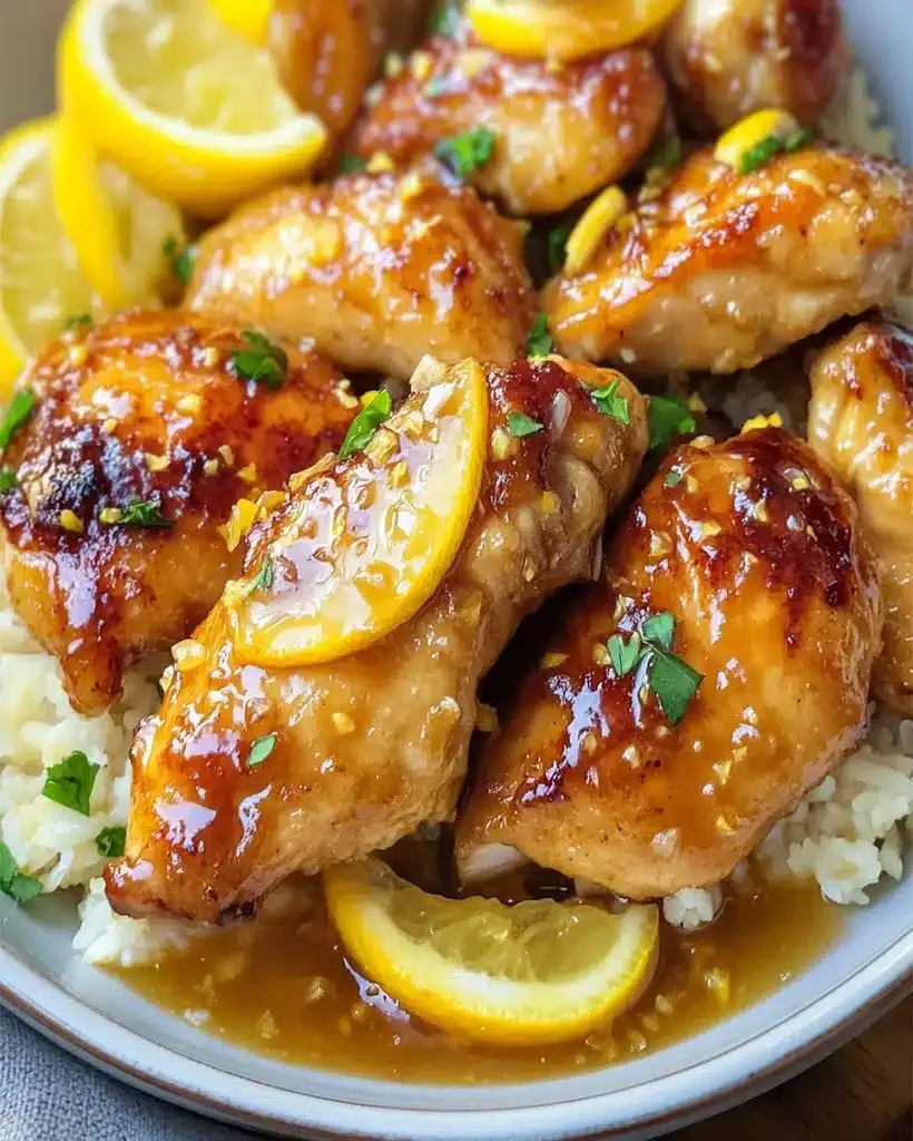 Deliciously crispy lemon chicken pieces being tossed in a vibrant sauce
