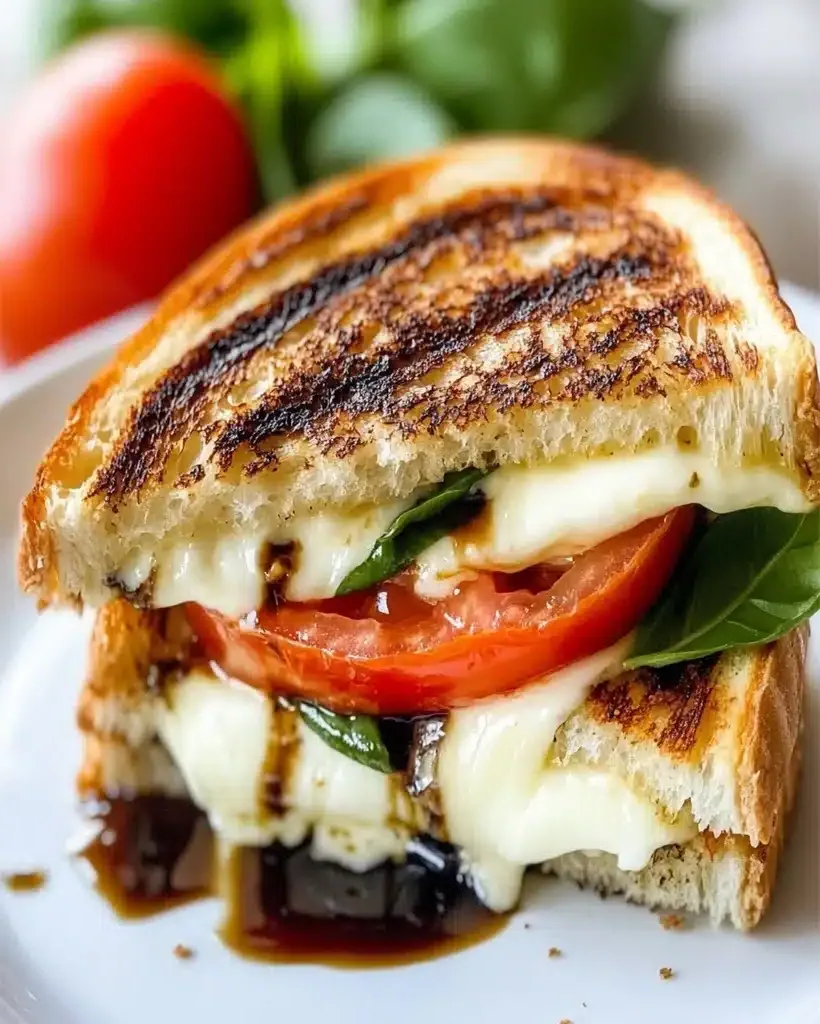 Caprese Grilled Cheese Sandwich ingredients laid out