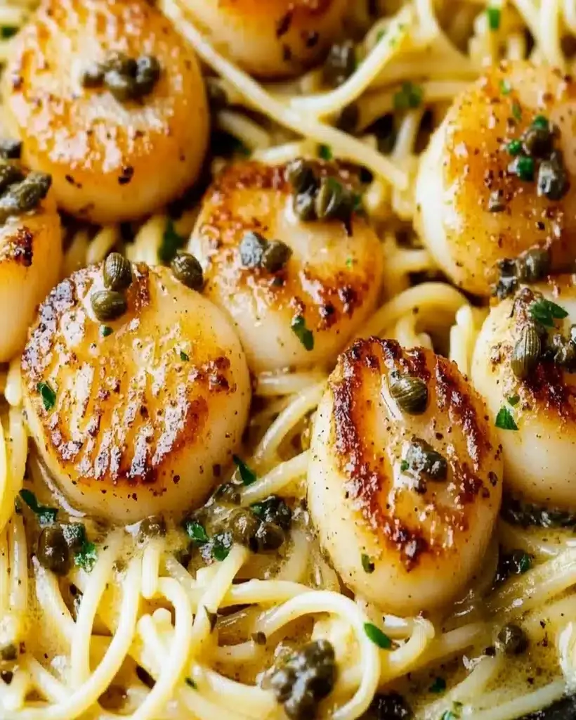 Scallop Pasta with Caper Butter Sauce