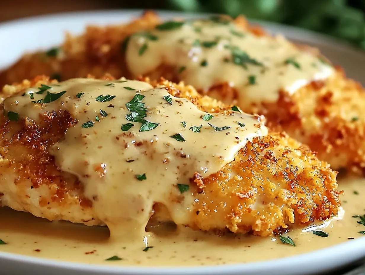 A plate of Crispy Ritz Cracker Chicken