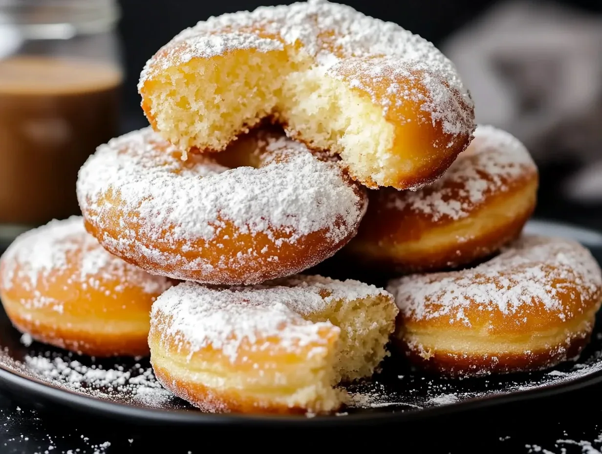 Fluffy air fryer donuts with various toppings arranged attractively