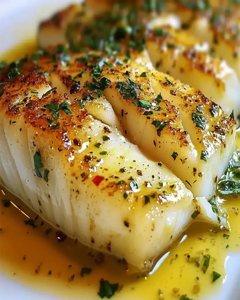 Golden Seared Cod with Herb Butter Sauce