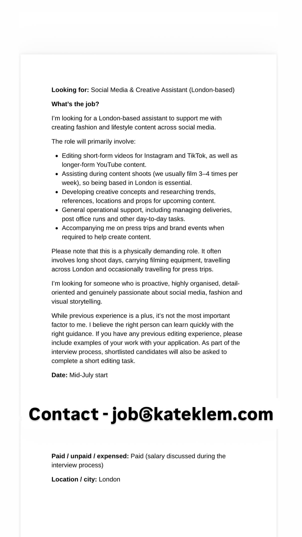 Job post media