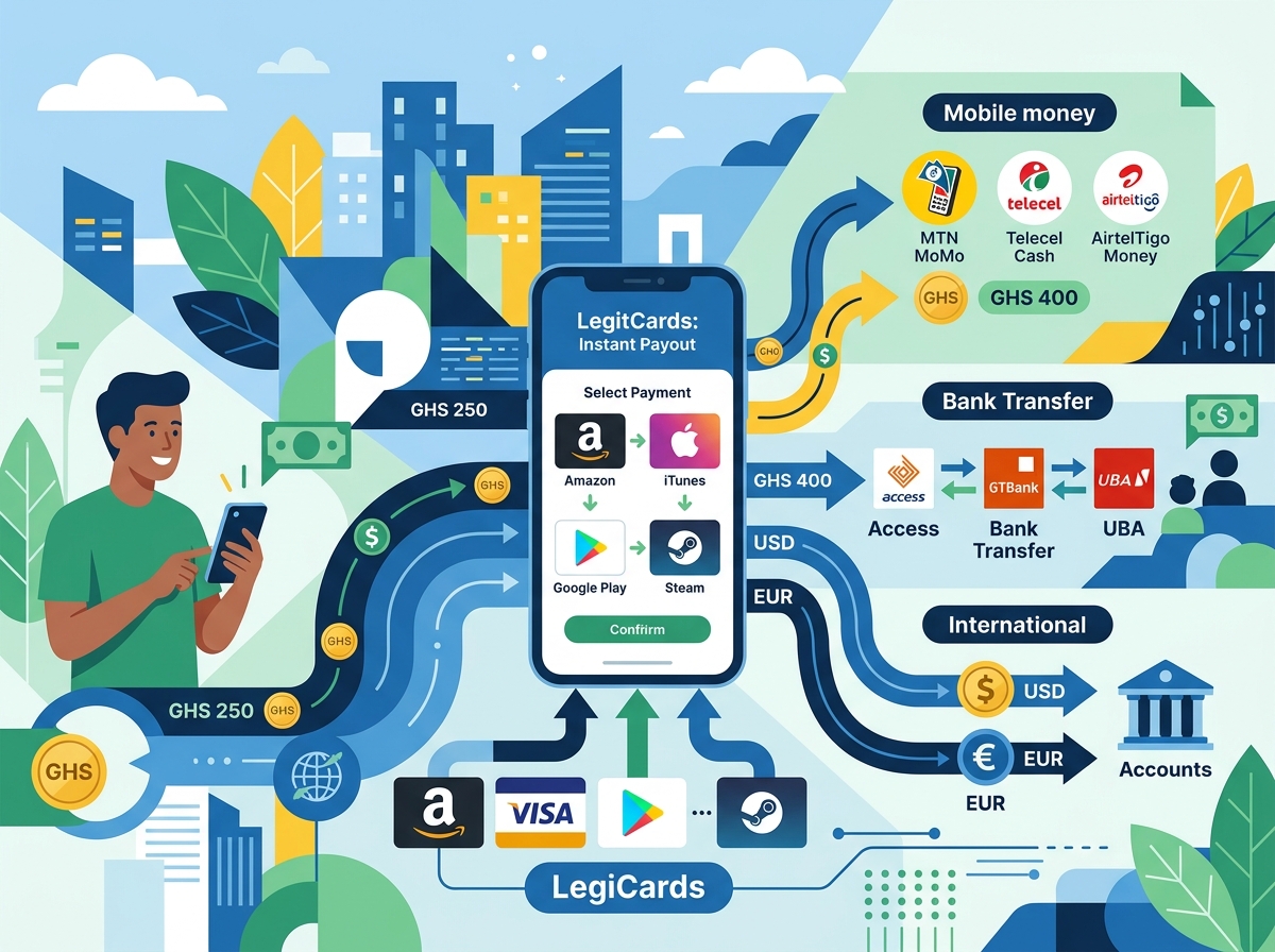 Beyond Cedis: Diverse Instant Payment Options with LegitCards