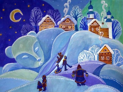 Рисуем зиму на листе