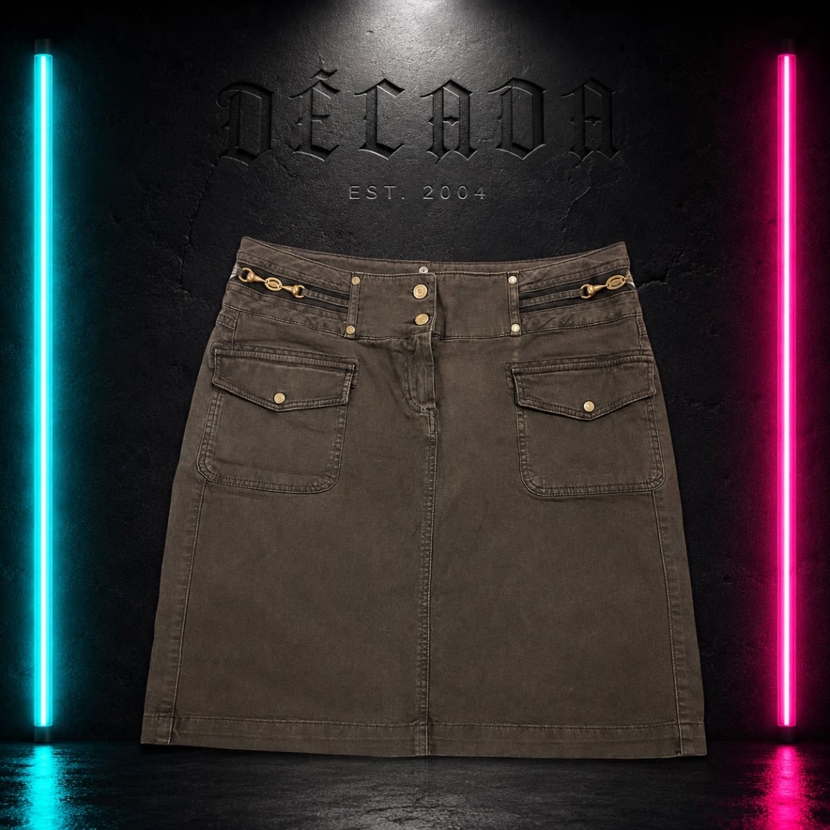 Falda vaquera Trussardi marrón cargo, vista principal