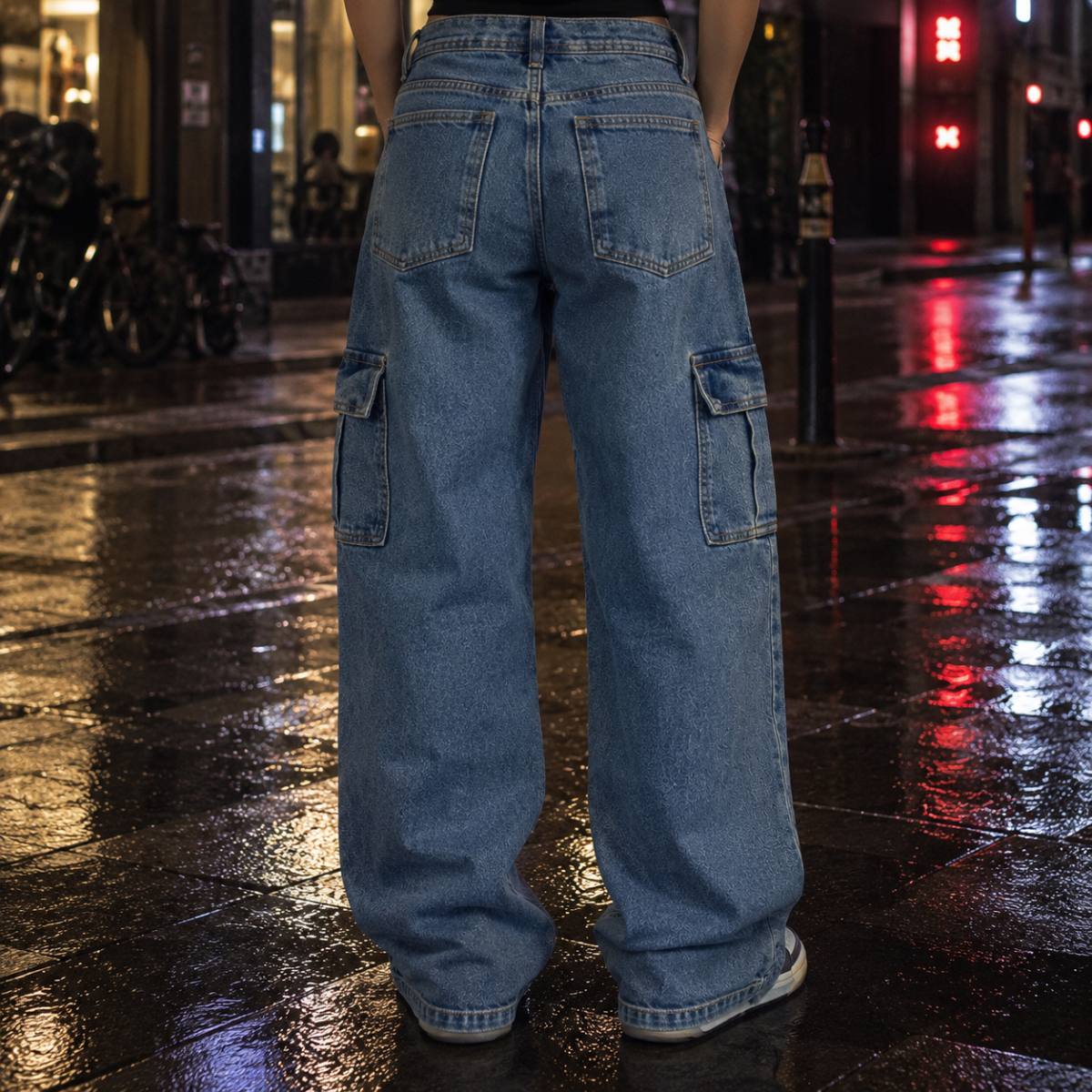 Vaquero cargo Vintage Dressing ancho azul, segunda vista