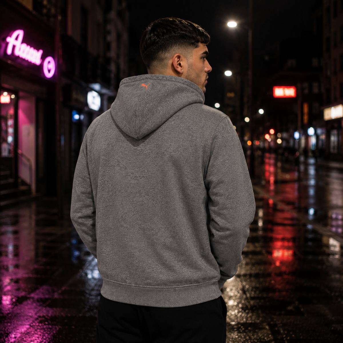 Sudadera con capucha y cremallera Puma gris, segunda vista
