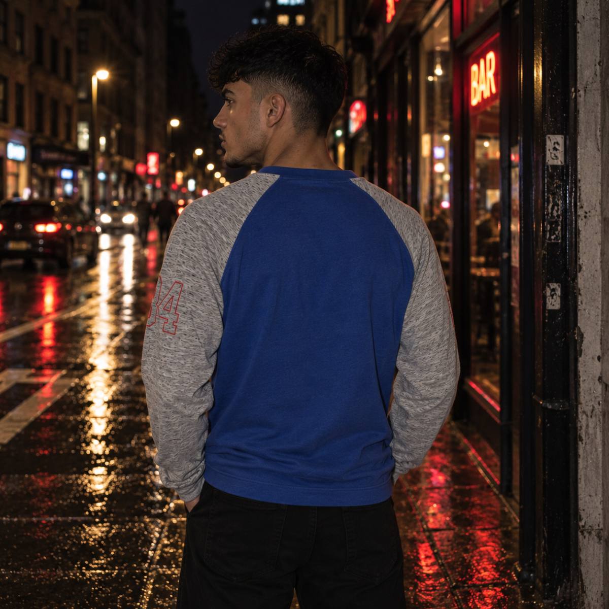 Camiseta manga larga Superdry azul y gris, segunda vista