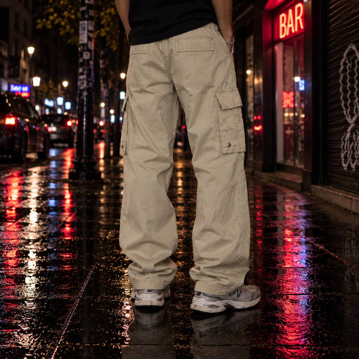 Pantalón cargo Massimo Dutti beige, segunda vista