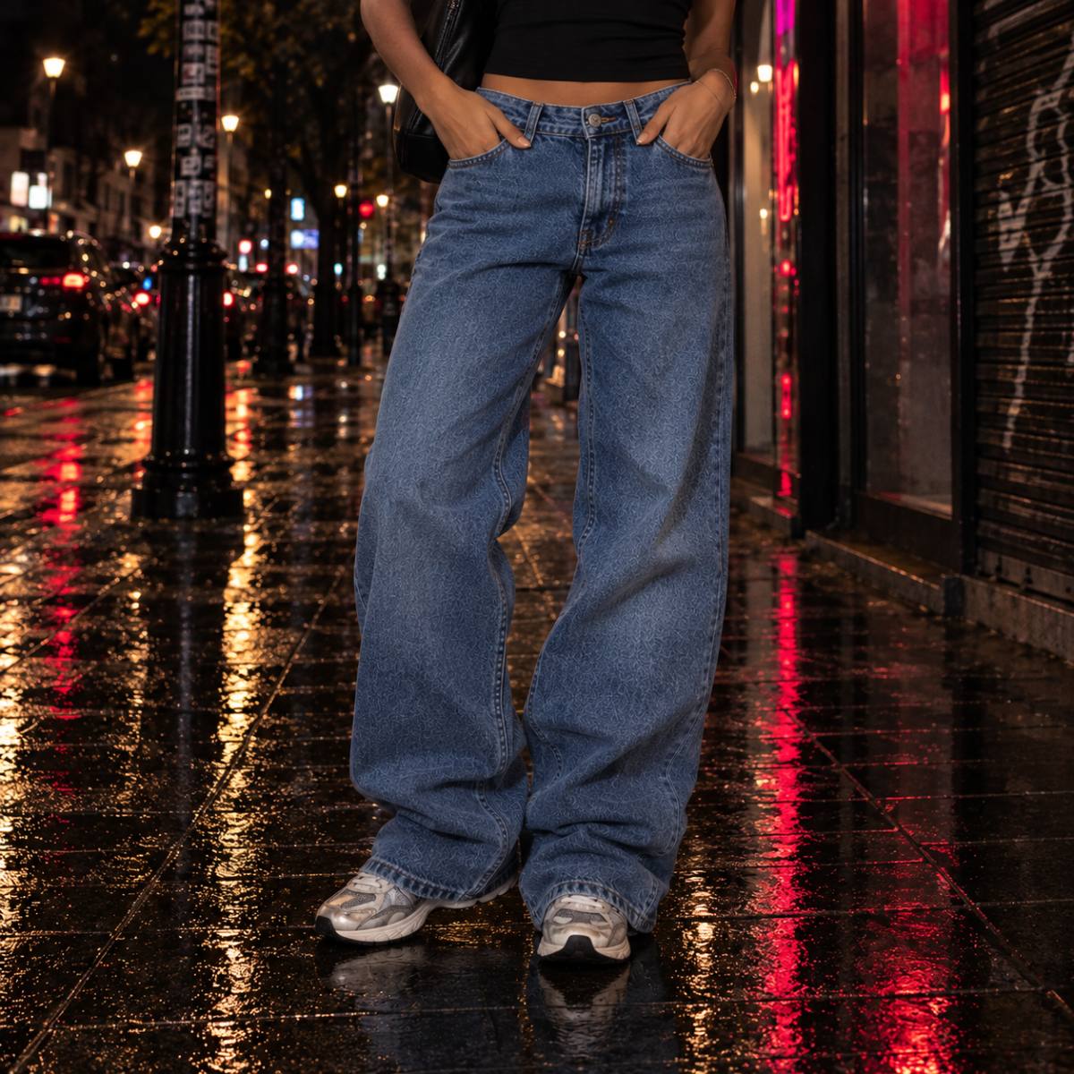 Vaquero vintage azul wide leg, vista principal