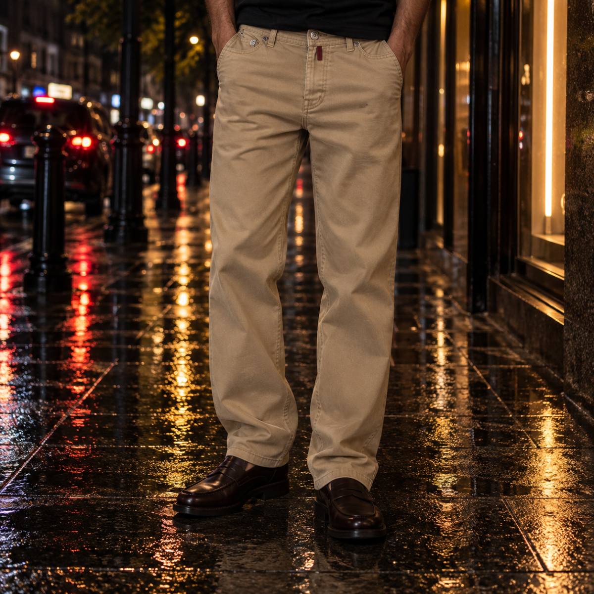 Vaquero Pierre Cardin ancho beige, vista principal