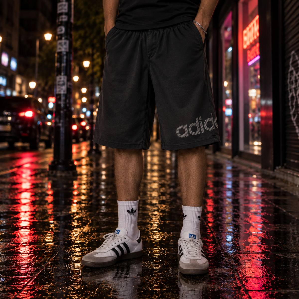 Pantalón corto Adidas negro, vista principal