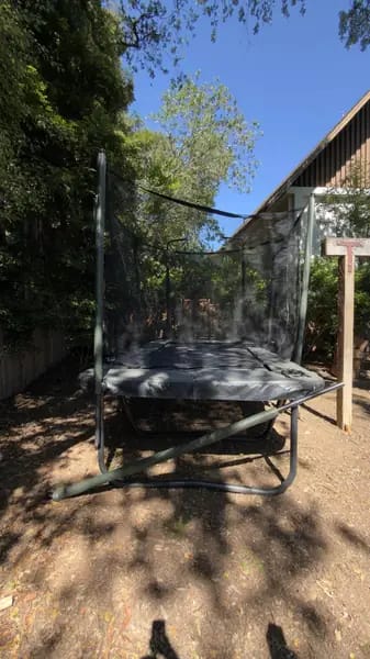 Trampoline with safety net