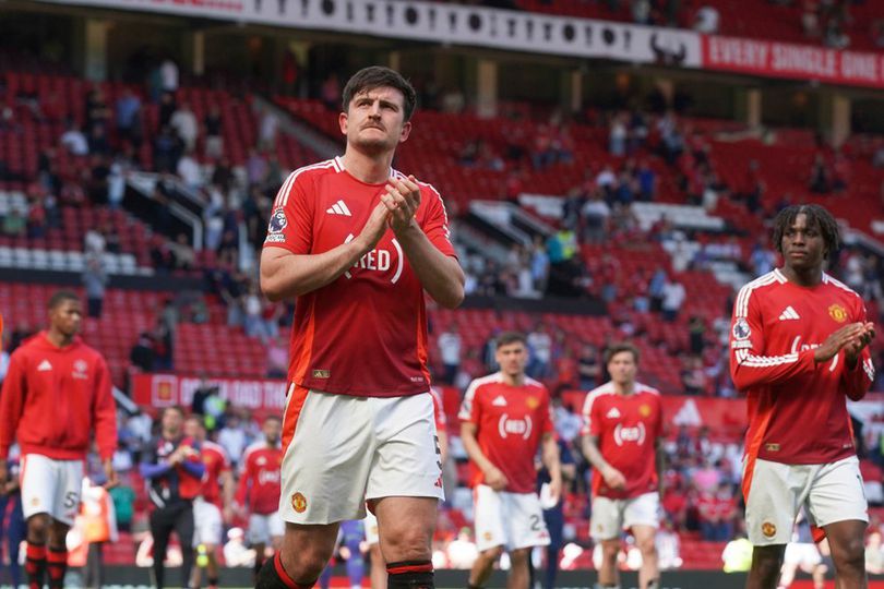 Harry Maguire usai laga Premier League antara Manchester United vs West Ham, Minggu (11/5/2025). info main bola Dua Finalis Liga Europa: MU & Tottenham Sama-sama Kalah di Kandang