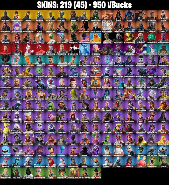 Fortnite Account ( PLAYSTATION / XBOX / PC / NINTENDO ) (BLACK KNIGHT, THE REAPER, MAKO, FLOSS) (219 Skins)