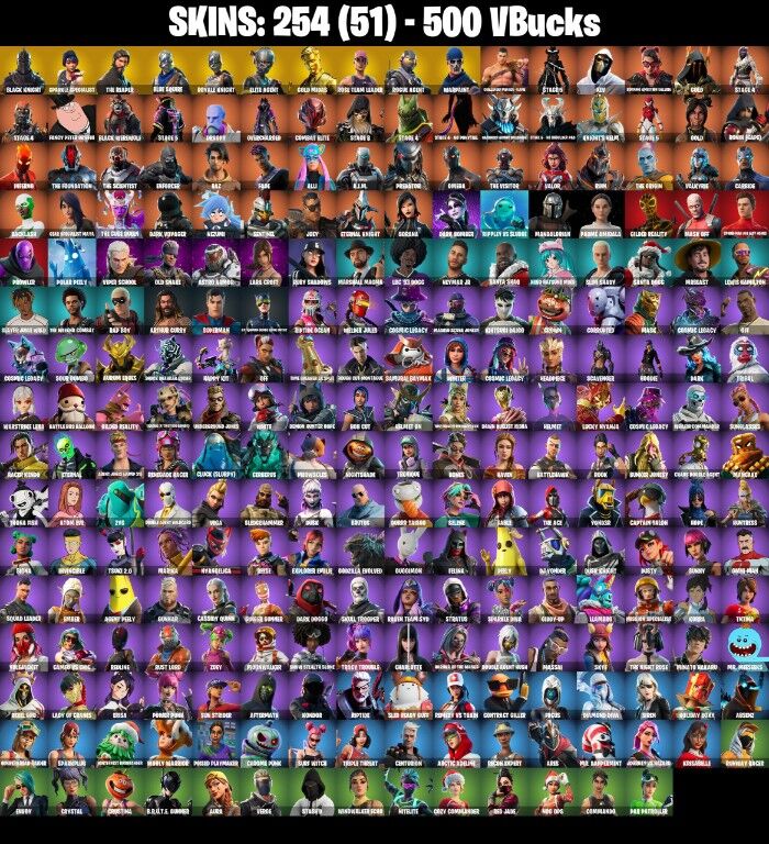 Fortnite Account ( PLAYSTATION / XBOX / PC / NINTENDO ) (BLACK KNIGHT, OG STW, LEVIATHAN AXE, THE REAPER, BLUE SQUIRE) (254 Skins)