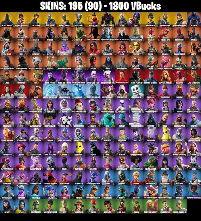 Fortnite Account ( PLAYSTATION / XBOX / PC / NINTENDO ) (BLACK KNIGHT, FLOSS, THE REAPER, BLUE SQUIRE, WORLD CUP) (195 Skins)
