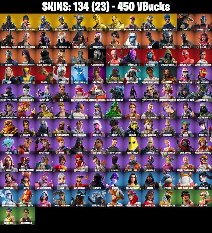 Fortnite Account ( PLAYSTATION / XBOX / PC / NINTENDO ) (BLACK KNIGHT, OG STW, MAKO, FLOSS) (134 Skins)