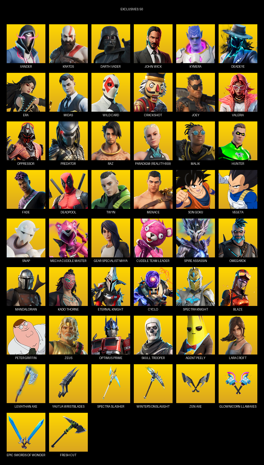 Fortnite Account ( PC ) (Leviathan Axe) (180 Skins)