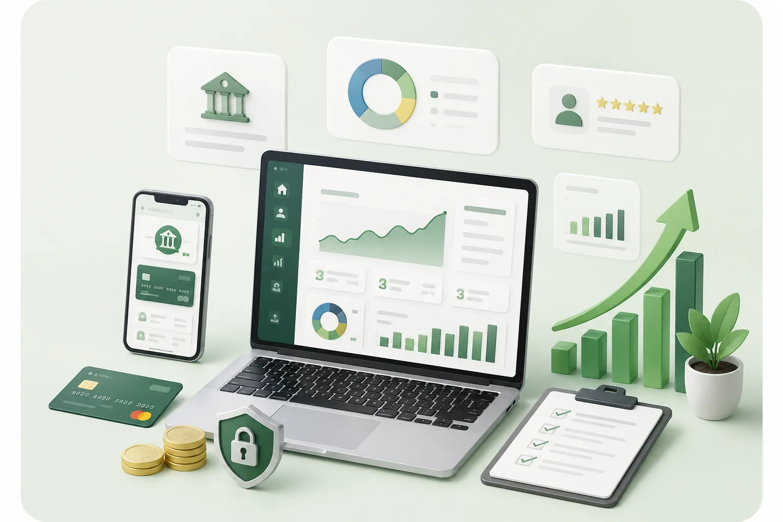 Finance business website analytics dashboard mockup
