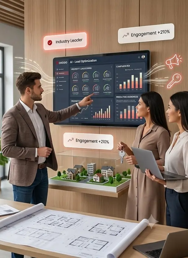 Team reviewing AI lead optimization dashboard