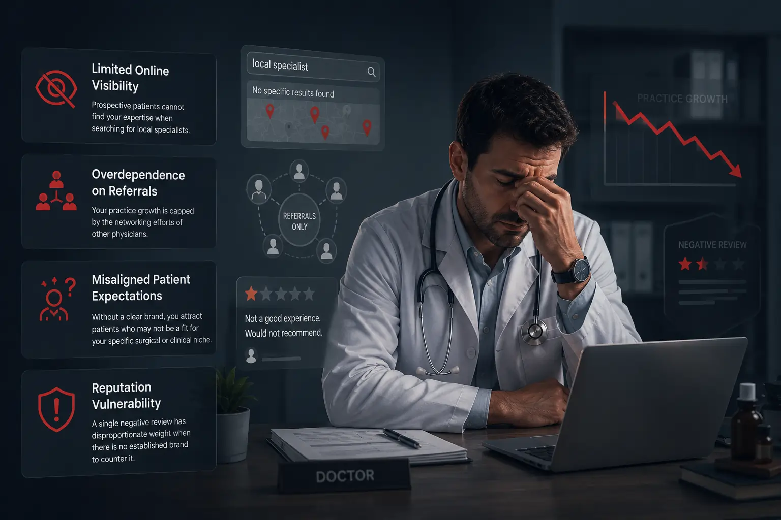 Doctor facing professional challenges