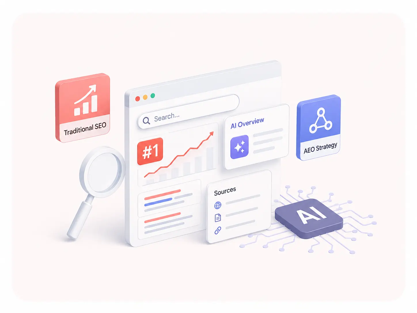 AI and search engine optimization visualization