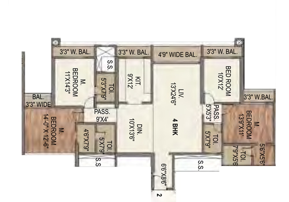 4 BHK floor plan