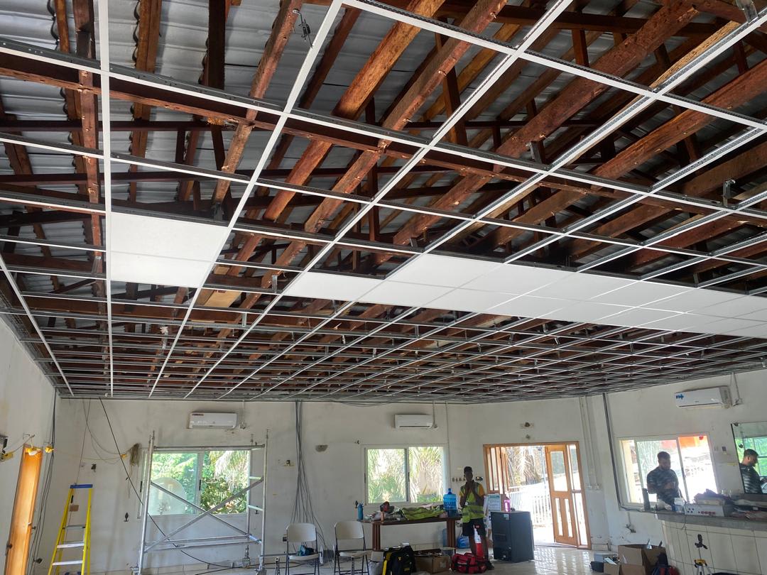 Acoustic Ceiling Installation at Salone Square Bar