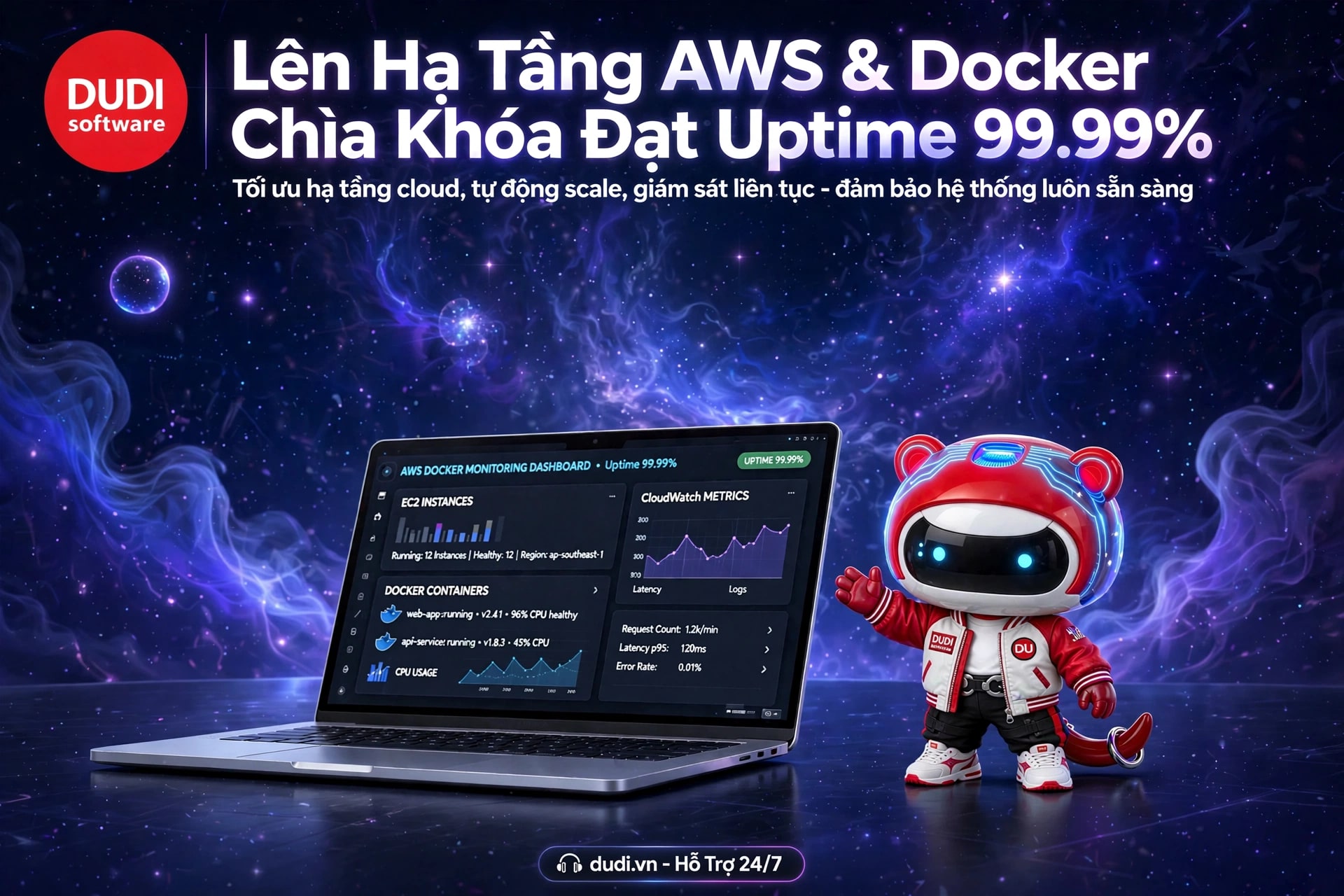 Đưa Website Lên Hạ Tầng AWS & Docker: Chìa Khóa Đạt Uptime 99.99%