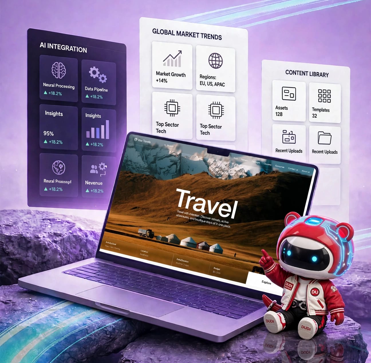 Xu Hướng Bento Grid UI: Nghệ Thuật Sắp Đặt Bố Cục Thống Trị Thiết Kế Website