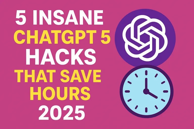 5 insane ChatGPT-5 hacks that save hours in 2025 – boosting productivity with ChatGPT-5 business applications.