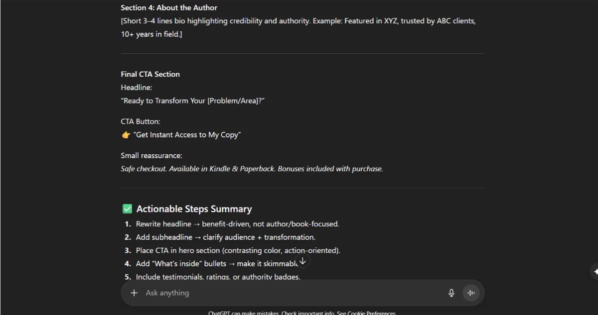 Final CTA and actionable summary powered by ChatGPT-5 business applications.