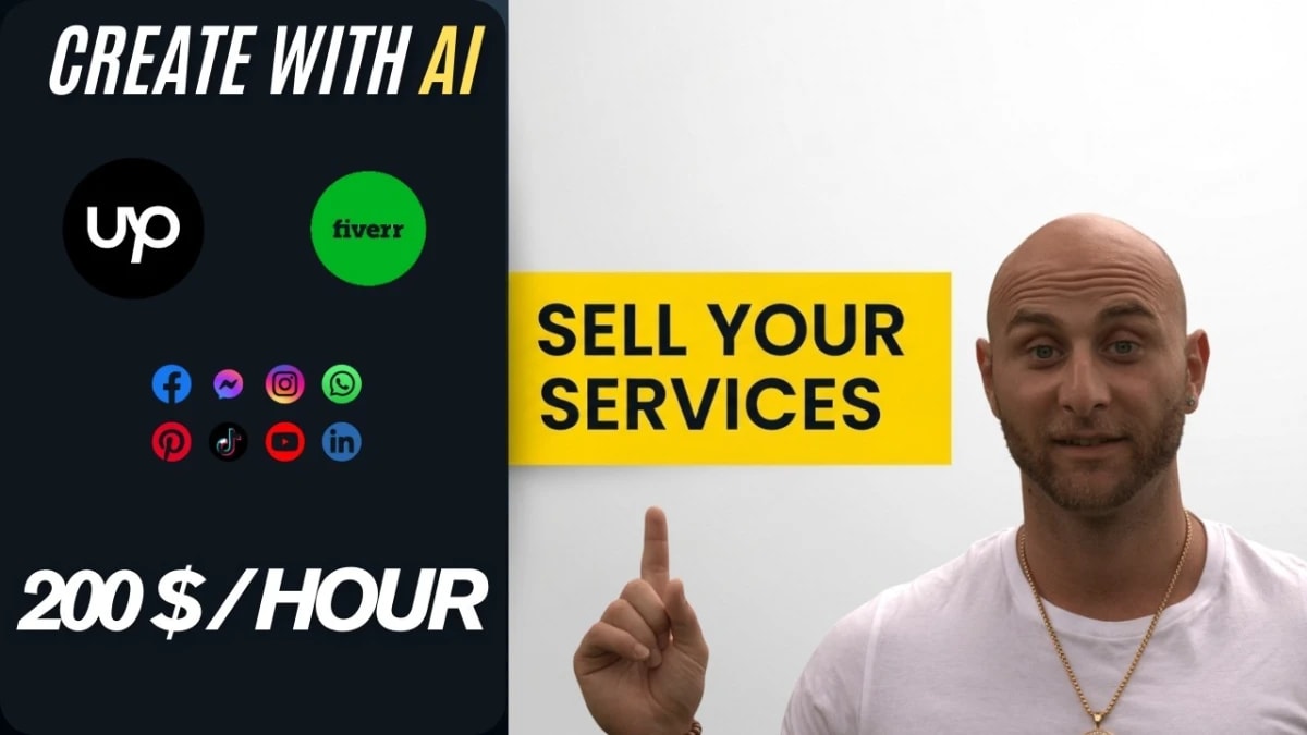 AI service offers Fiverr and Upwork to sell your services and earn $200 per hour with AI.