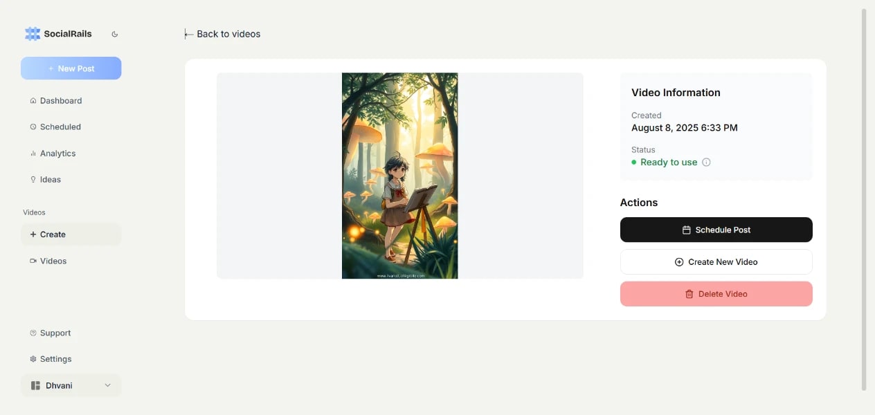 Create AI-generated social media videos with SocialRails – Greenscreen Meme, Hook Video, and Ghibli AI templates