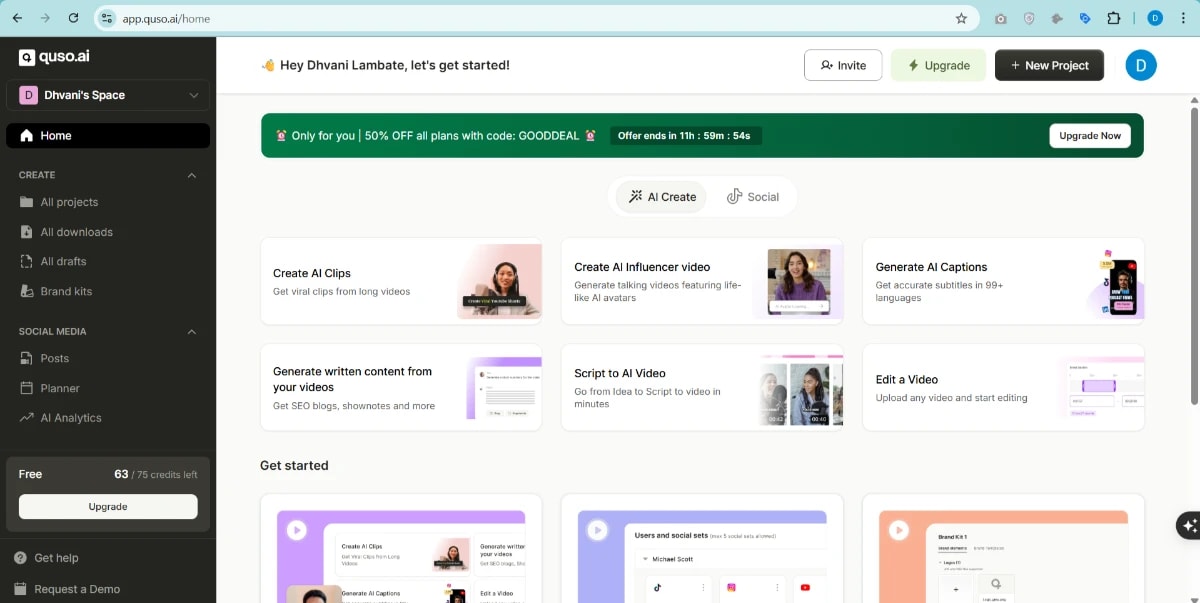 Quso.ai content optimization AI tool for SEO and analytics