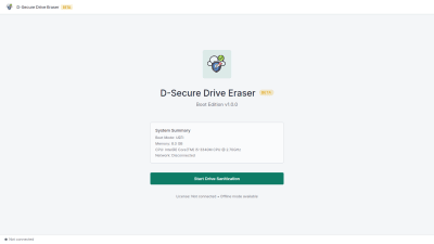 Welcome Screen - Start Sanitization