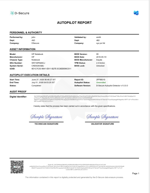 Autopilot Detection Report Page 1