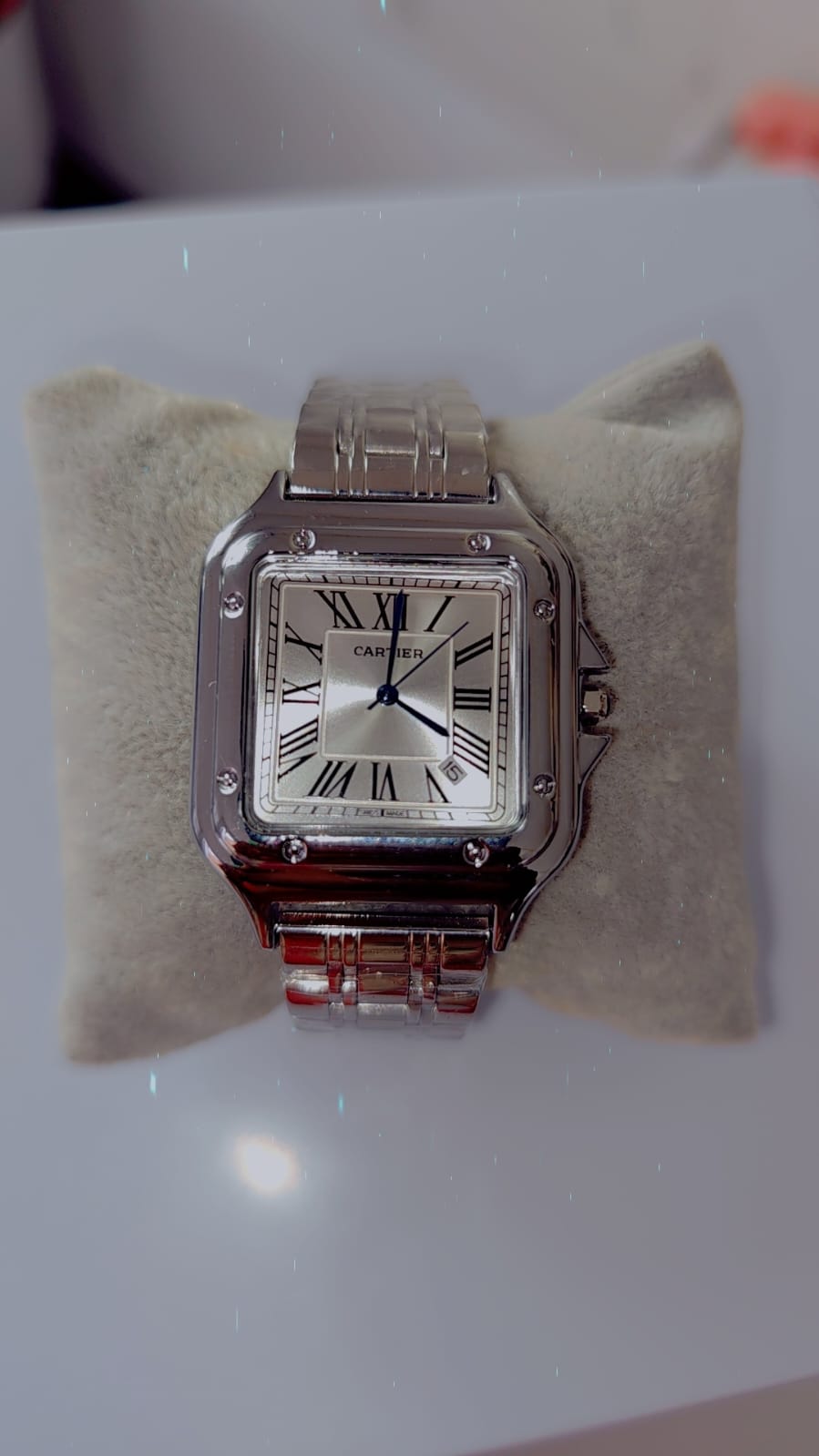 Luxury Silver Square Wristwatch for Women – Roman Numeral Bracelet Watch