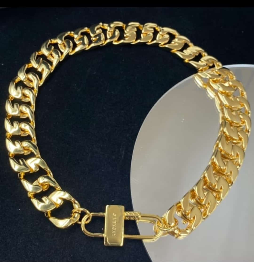 Gold Cuban Link Chain Choker necklace – Chunky Curb Link Necklace for Men & Women