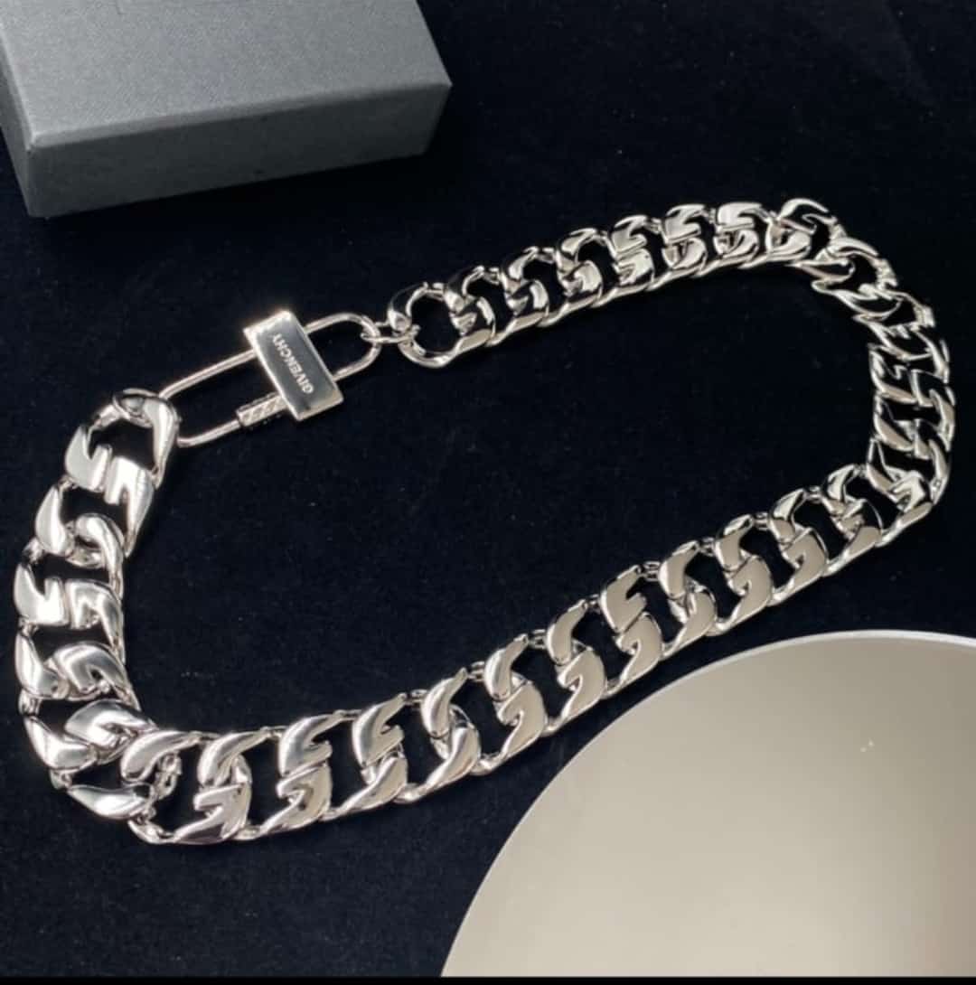 Silver Cuban Link Chain Choker Necklace – Chunky Curb Link Necklace for Men & Women