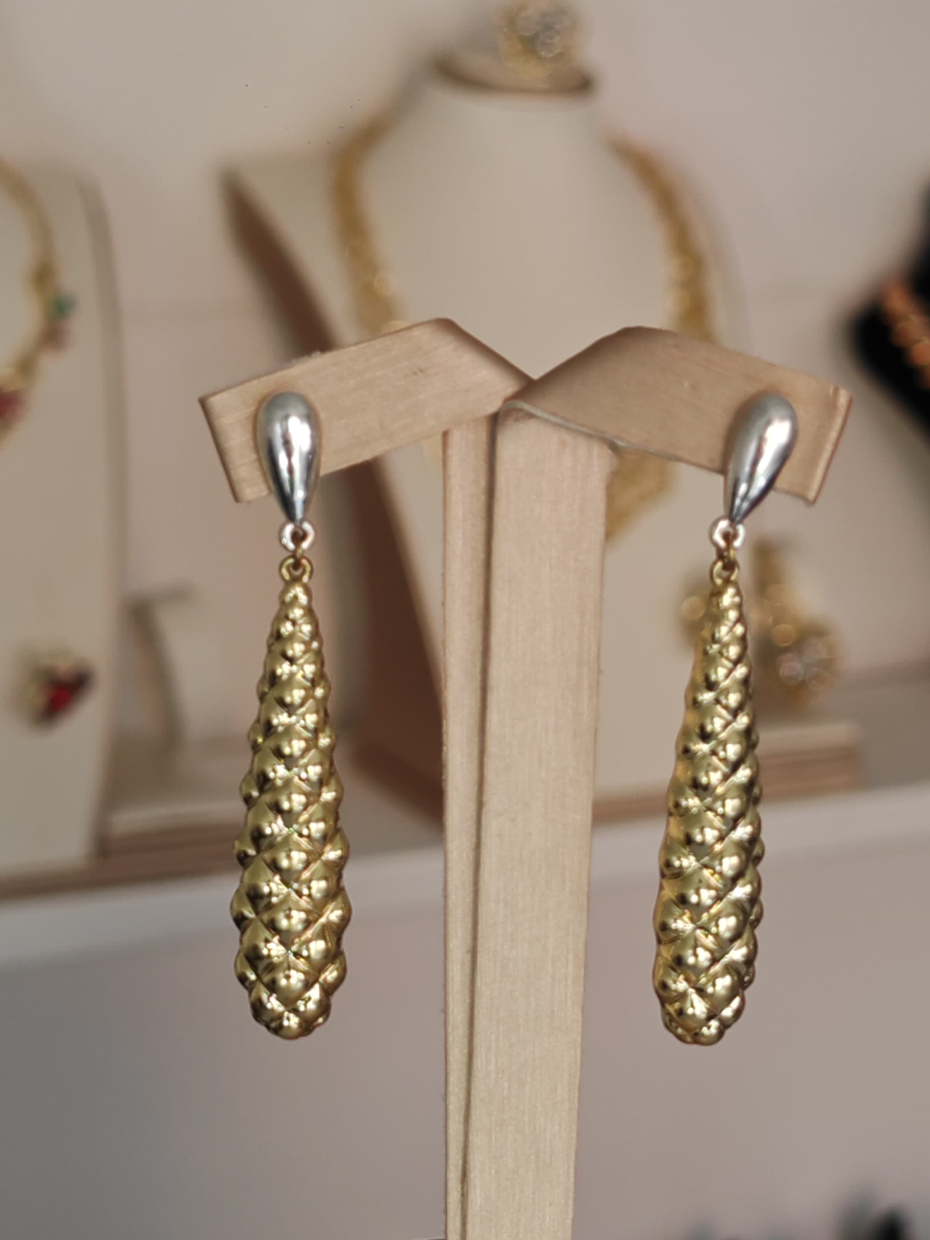 Gold Twisted Teardrop Dangle Earrings For Women - Elegant Statement Drop Earrings