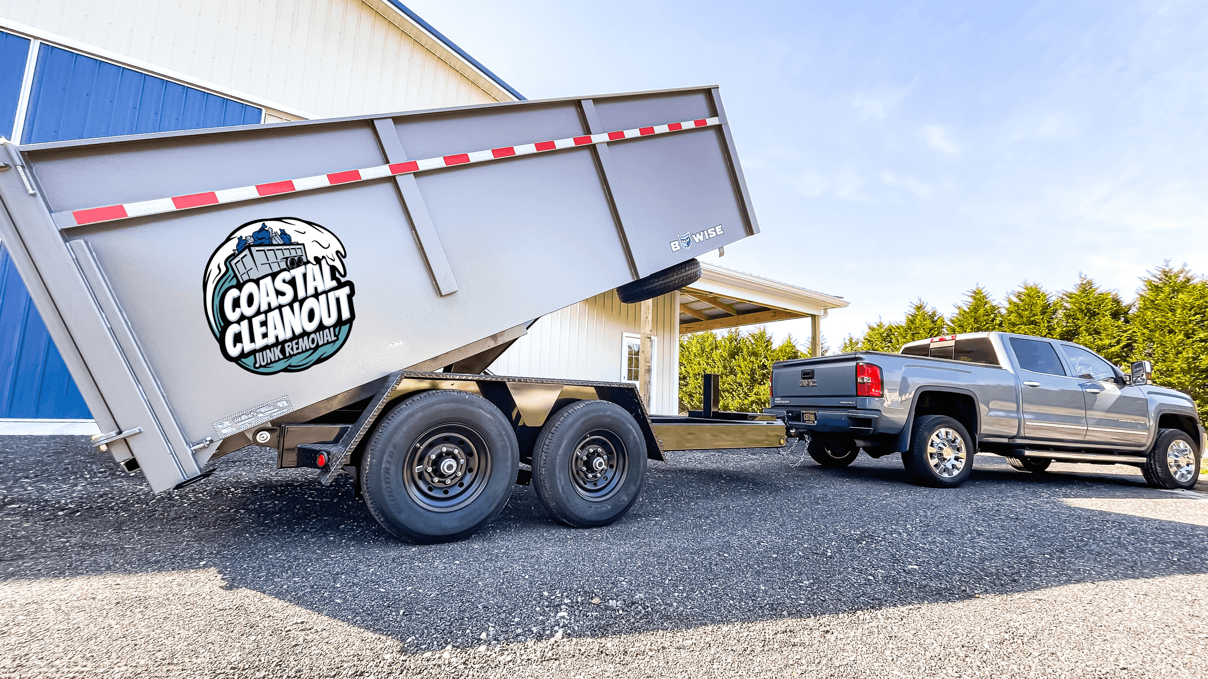 Coastal Cleanout professional junk removal equipment and branded trailer