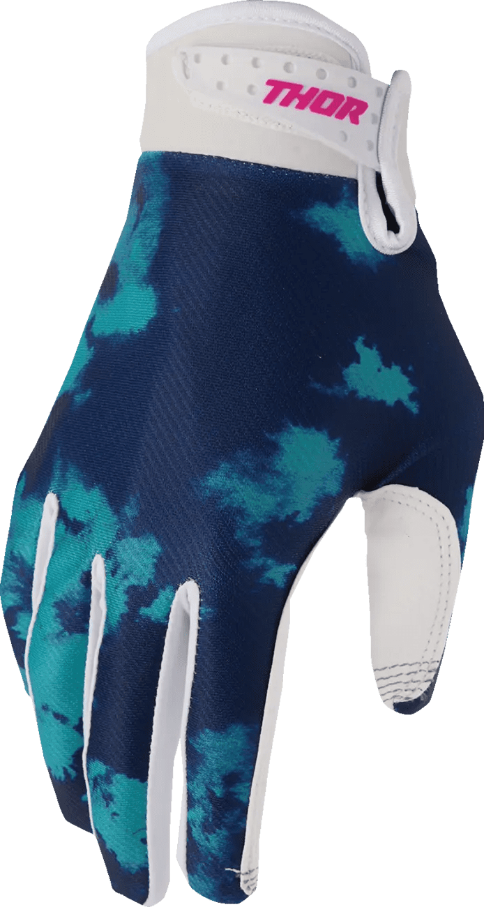 Thor Youth Launchmode Glove - Bleach White/Aqua - Thor - Motocross Parts