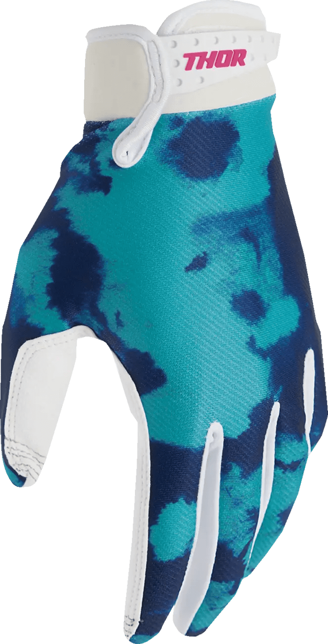 Thor Youth Launchmode Glove - Bleach White/Aqua - Thor