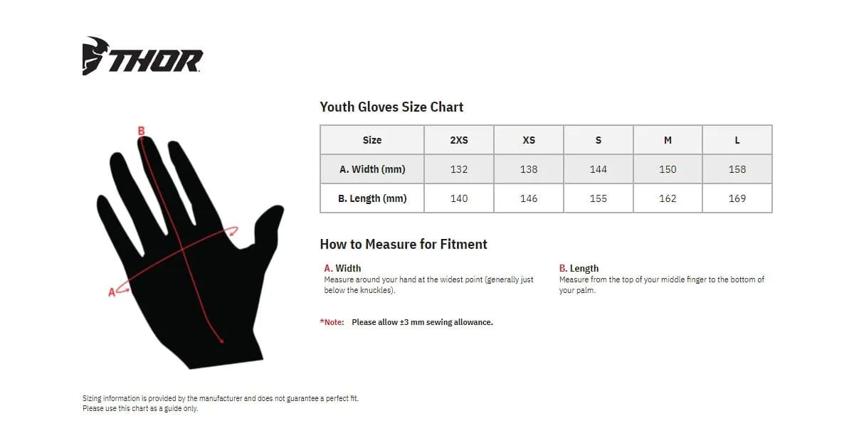 Thor Youth Launchmode Glove - Bleach White/Aqua - Thor