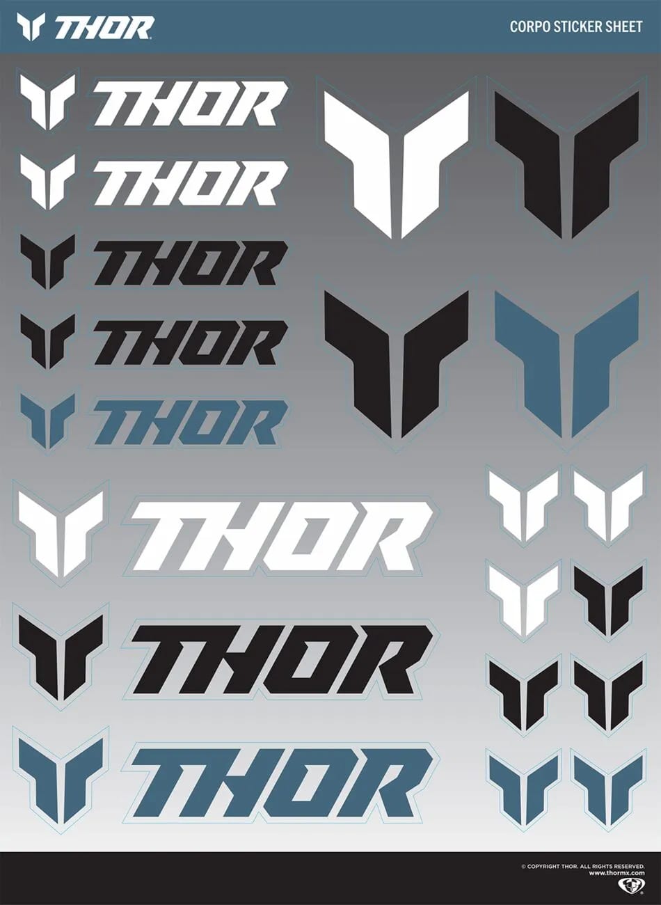 Thor corpo sticker sheet - multi - Thor - Motocross Parts