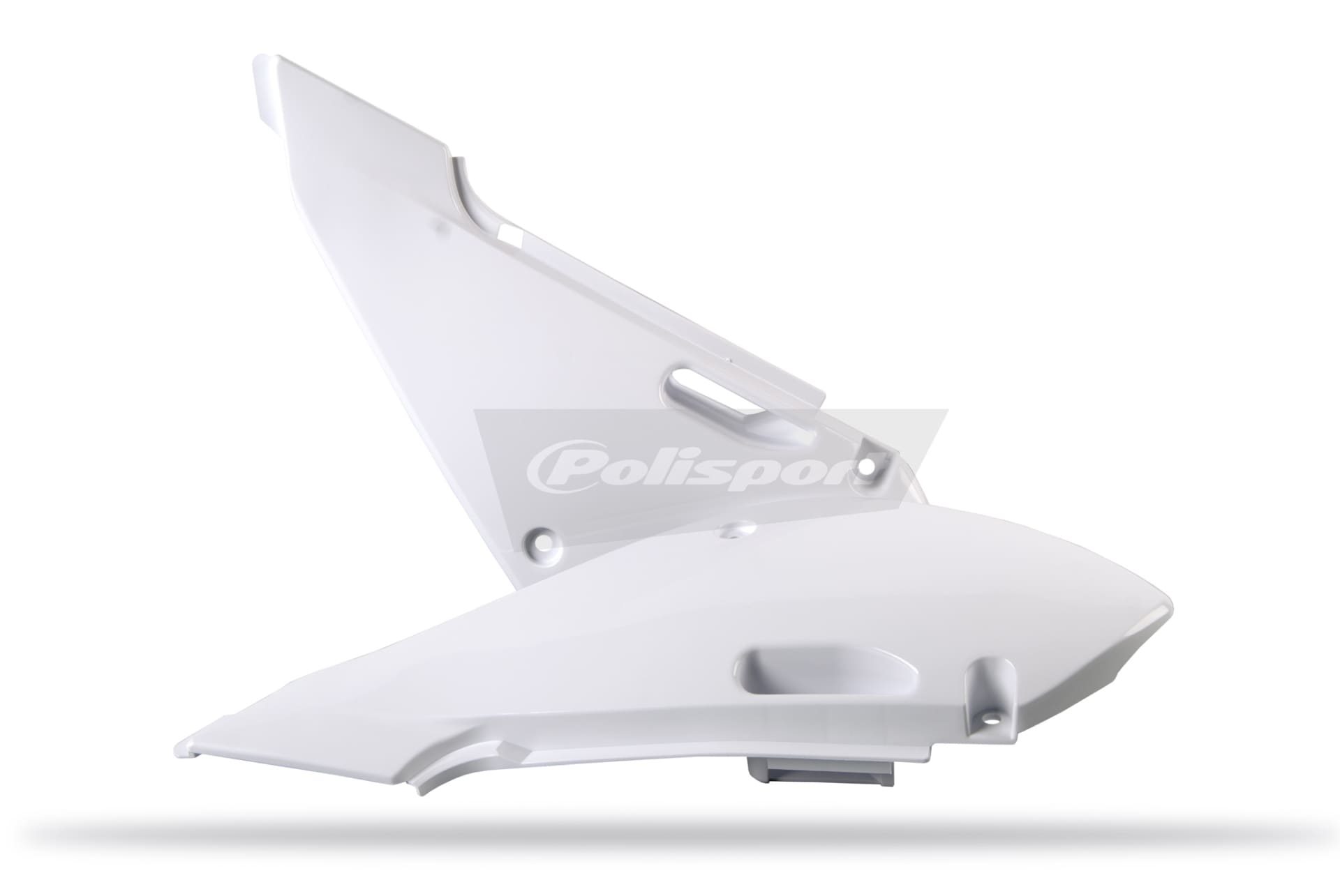 Polisport side panel KX65(00-->)KLX110(02-09)/RM65(03-05)/DR-Z110 white (6) - Polisport