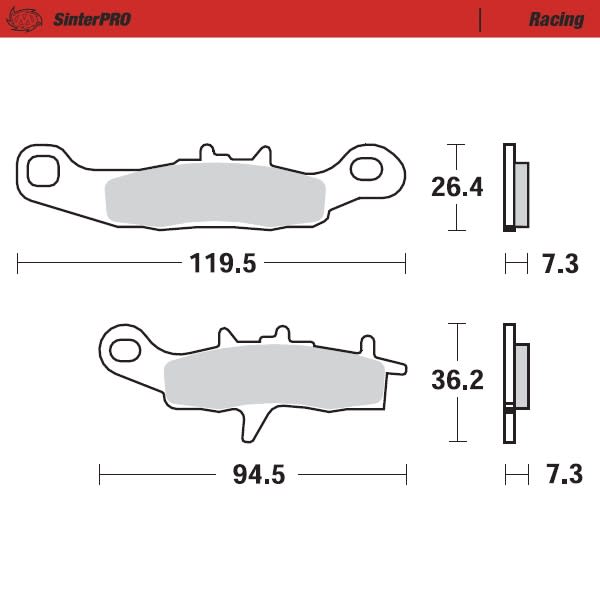 Moto-Master Plaquettes de frein Kawasaki : KX 80-85-100 - Moto-Master